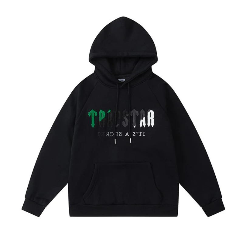 

Осенняя мужская Толстовка трапециевидной формы, Повседневная Зеленая и черная флисовая толстовка, мужской брючный костюм на молнии