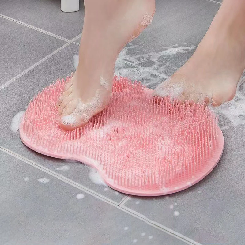 Foot Wash Brush Rub Back Sucker Brush Bathroom Tool Foot Massage Pad Shower Massage Non-Slip Bath Pad Foot Wash Protable Home