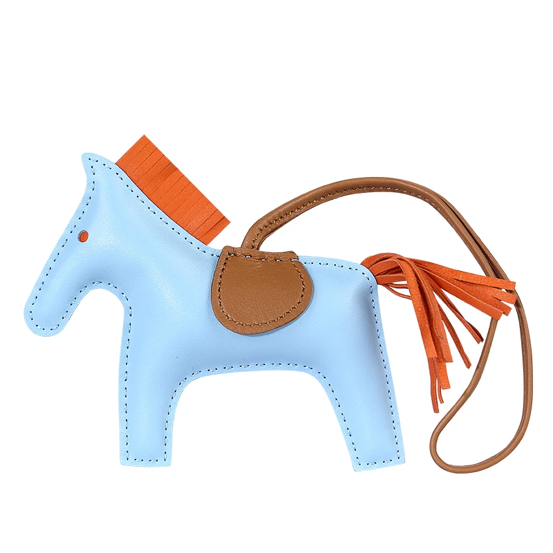13-10CM hand-stitched H family pony pendant sheepskin car pendant bag bag pendant female leather tassel pendant cute