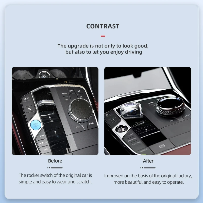 Фото Набор прозрачных ручек переключения передач для BMW i3 eDrive 40 L i4 iX3 iX4 X7, новые аксессуары 3 серии G20 2023 №2