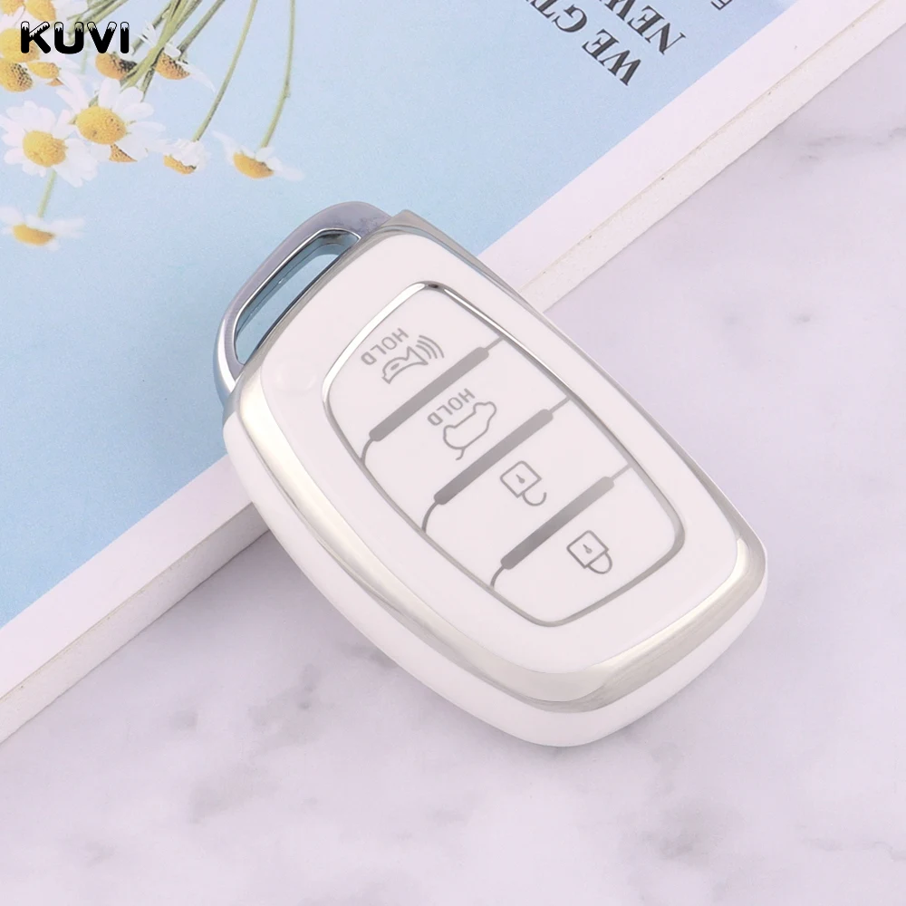 

Чехол Для Смарт-ключа Hyundai Tucson Santa Fe Elantra Creta Ix35 Ix45 I10 I30 I40, 3/4 Кнопки, Из ТПУ Силикона