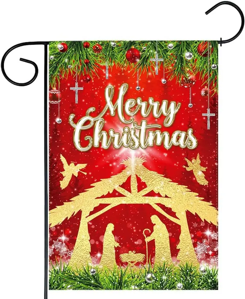 Allenjoy Рождение Иисуса Рождественский садовый флаг для внешнего почтового ящика