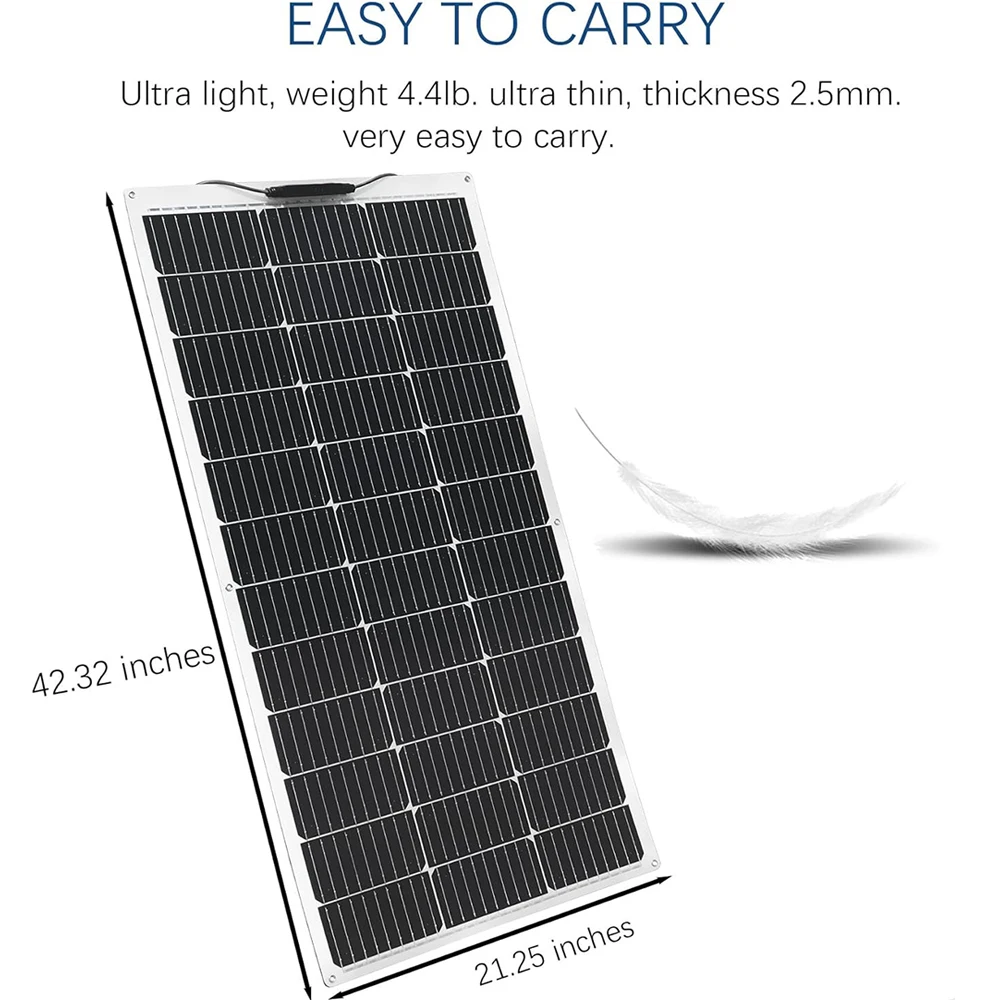 XINPUGUANG Гибкая солнечная панель 100 Вт монокристаллическая 12В