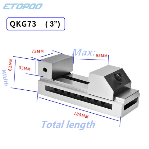 QKG73 3 "precison инструмент тиски, тиски машины, высокая точность 0,005 мм, ширина тиски: 73 мм