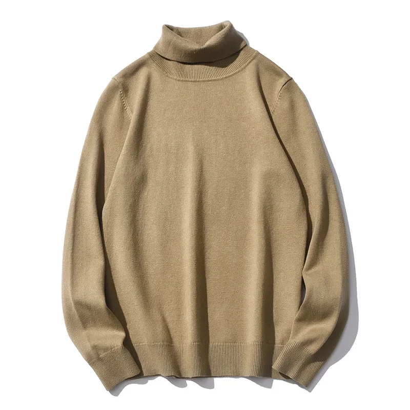 Men's Autumn Winter Knitted Sweater Polo/turtle Neck Slim Fit Warm Base Layer Casual Versatile Top Siouette Smoothing