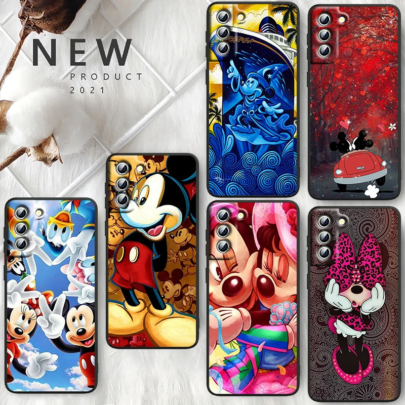 

Disney Cartoon Mickey Mouse For Samsung Galaxy S22 S21 S20 FE Ultra Pro Lite S10 5G S10E S9 S8 Plus S7 Edge Black Phone Case