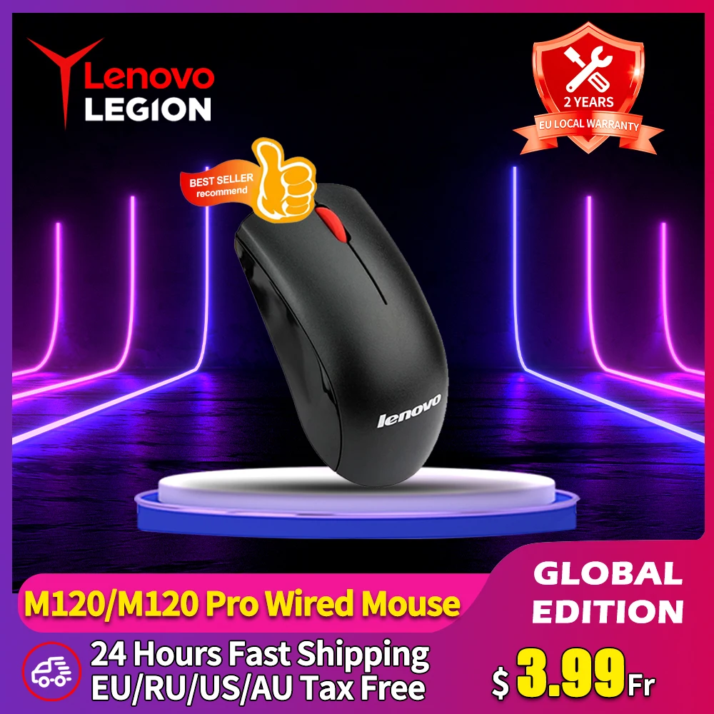 Lenovo M120/120 Pro Wired USB Mouse Notebook Desktop Compute