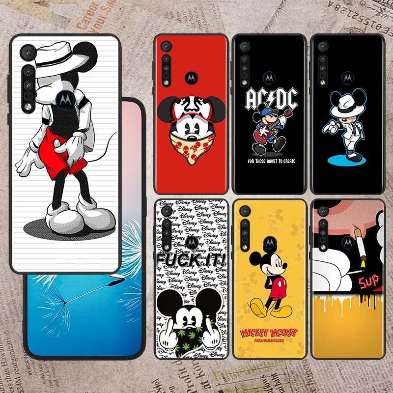 

Mickey Mouse Music Dance For Motorola Moto G60S G60 Edge 20 E20 E7i E6i E6S G9 G8 Plus G Power One Fusion Black Phone Case