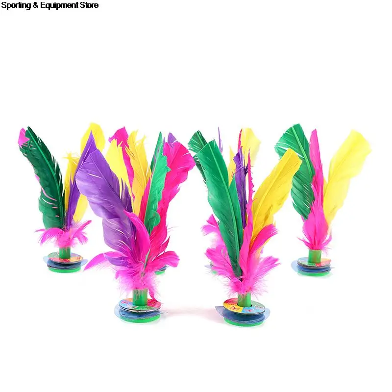 6 шт. перьевой воланчик красочные перья Китайский Jianzi спортивные уличные игрушки