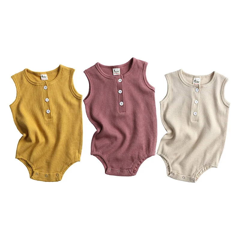 

Summer Infant Romper Sleeveless Cotton Solid