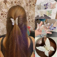 women acetate hair claw 2022 summer sweet butterfly hairpin small clips gradient tie dye barrettes girls cute hair accessories