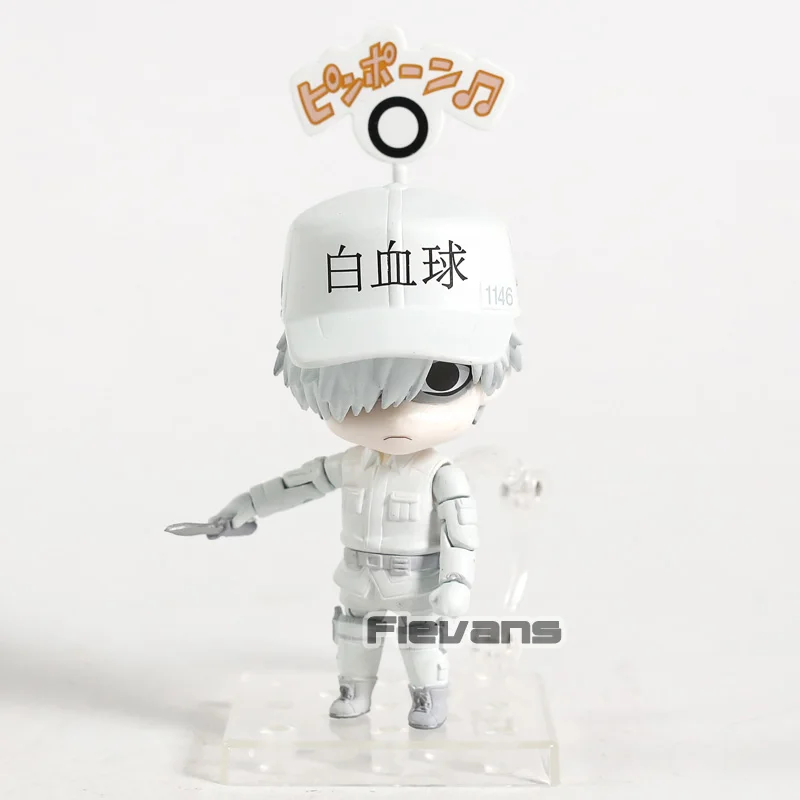 Cells at Work 979 White Blood Cell Action Figure Collectible Model Toy Q Face Doll Gift