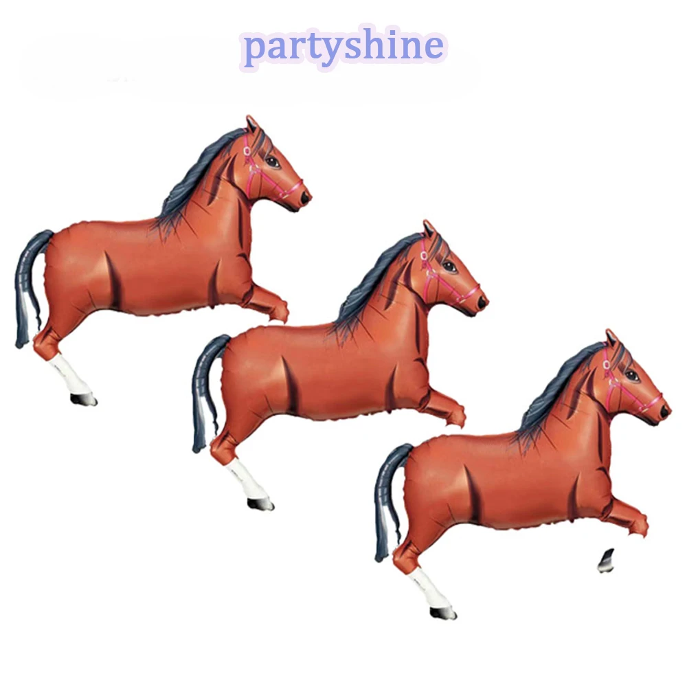 

3PCS Brown Horse Foil Balloon Decoration Halloween/Christmas/Happy New Year/Birthday Party/Wedding Celebration/Valentine's Day