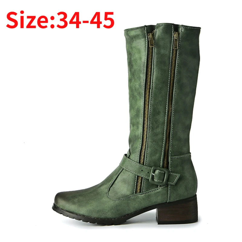 

ZIXIYUA ZA Short Boots, 2022 Autumn and Winter Classic Retro Leisure Safety Comfort Dual Zipper Women's Shoes, Large Size 43 45