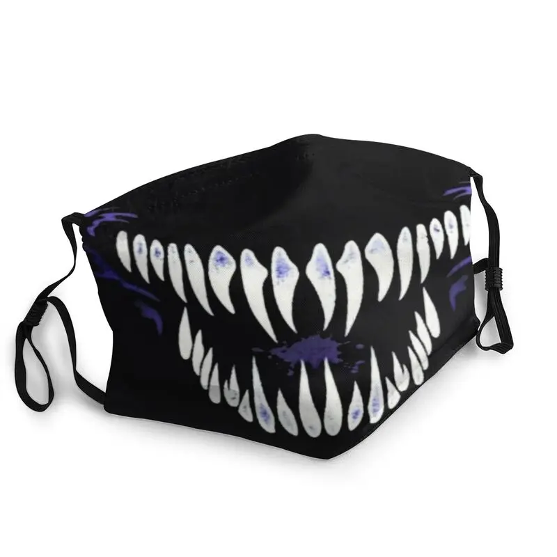 

Venom Monster Villain Teeth Mouth Face Mask Adult Alien Demon Halloween Cosplay Mask Anti Dust Protection Respirator Muffle