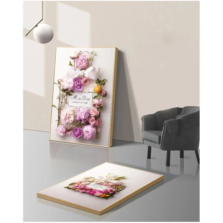 Роскошные цветочные флаконы духов плакаты и принты Картина на холсте в