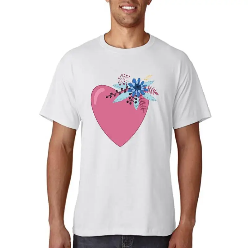 

Женская футболка с коротким рукавом, с цветочным принтом в виде сердца