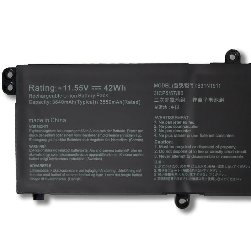 Фото Новые аккумуляторы B31N1911 42 Вт·ч 11.55 В для ноутбуков ASUS V4050F/E X1502Z ADOL14FQC/14EQ ADOL14EA M413DA X413DA. Быстрая доставка. №2
