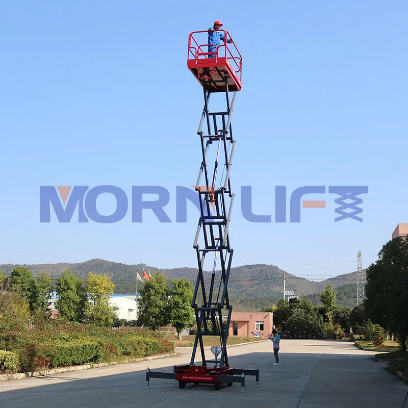 

MORN Battery Powered Mobile Electric Scissor Lift Self-propelled Hydraulic Scissor Lift Platform Table With Good Price