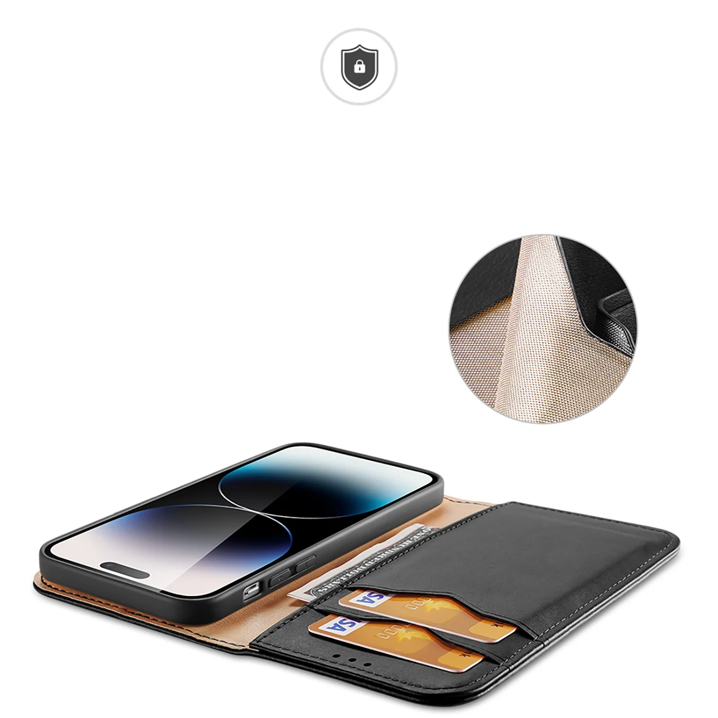 Чехол-Кошелек DUX DUCIS из натуральной кожи для iPhone 14 Pro