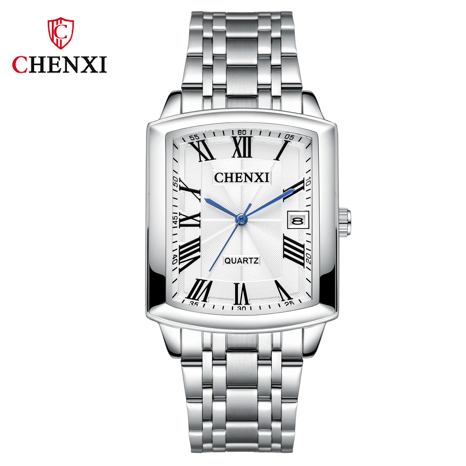 

Top Brand Casual Men Watch Classic Square Full Steel Quartz Watches Simple Fasion Waterproof Calendar Wristwatch Reloj