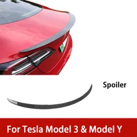 for tesla model y model 3 rear trunk lip spoiler 2020 2022 2021 carbon fiber abs wing spoiler car styling accessories