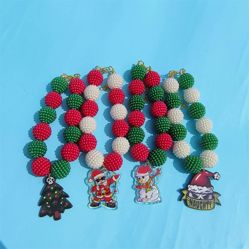 Модный Рождественский Хэллоуин искусственный жемчуг ошейник для домашних