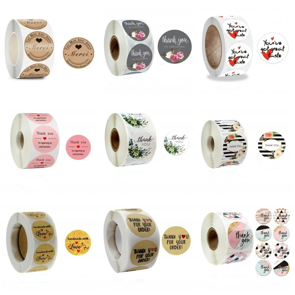 

500 шт./рулон/1 дюйм, фотобумага из крафт-бумаги, герметичная этикетка, запечатывается главным образом с любовью, наклейка для украшения торта,...