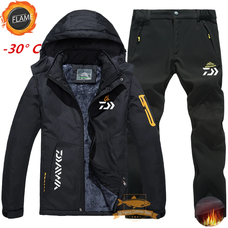 

Daiwa Fishing Clothes Winter Windproof Waterproof Plus Velvet Keep Warm Suits Men Outdoor Sport Mountaineering Fishing Jacket