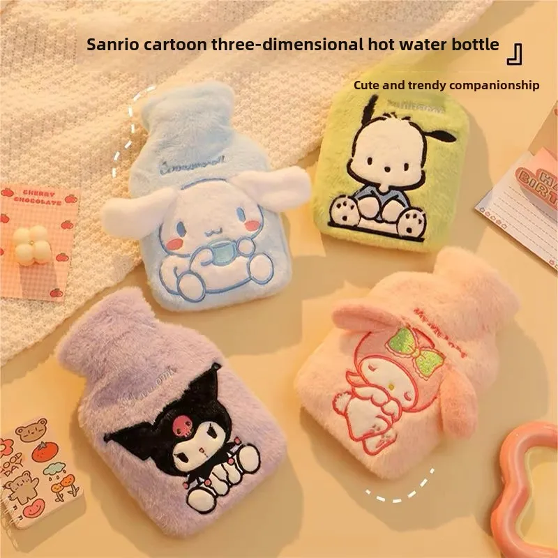Sanrio бутылка для горячей воды Cinnamoroll мультфильм милая плюшевая грелка рук