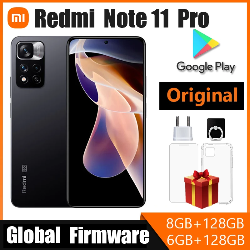

Сотовый телефон Xiaomi Redmi Note 11 Pro с глобальной прошивкой, смартфон с камерой 108 МП, диммируемость MediaTek, 920 дюйма, 5160 мАч (случайный цвет)