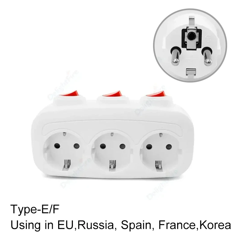 

DelightFire Европейская удлинительная розетка с выключателем