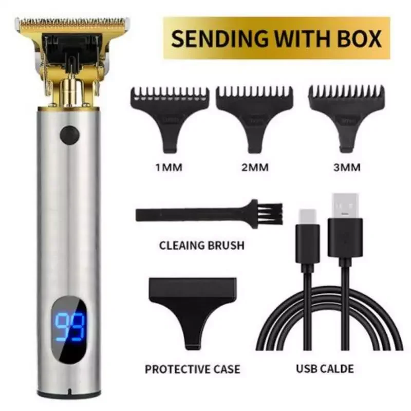 T9  Hair Trimmer For Men Professional LED  Cordless Shaver Beard Barber Hair Cutting Machine Hair Clippers Men