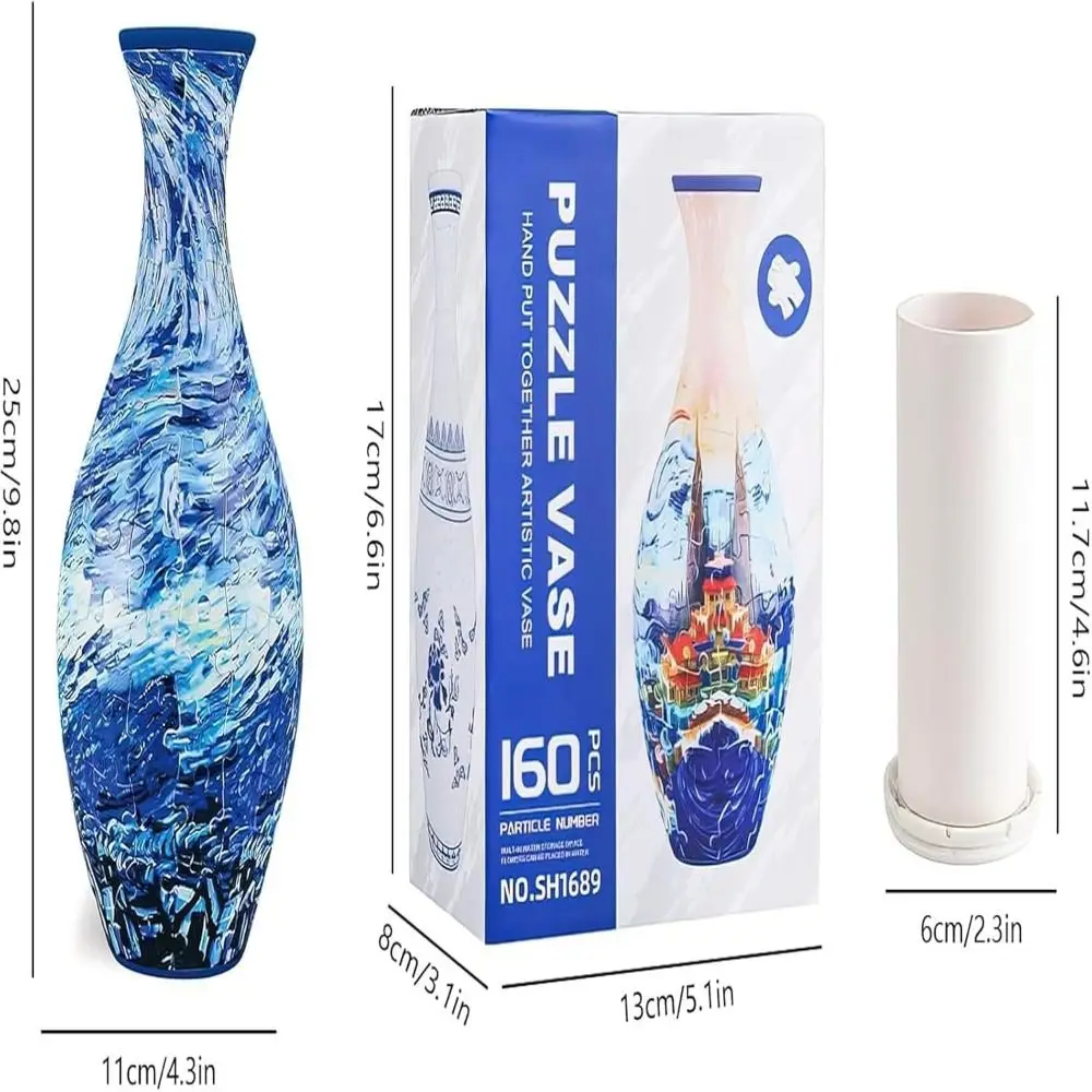 Изогнутая пластиковая 3D-головоломка-ваза для цветов, 160 деталей, для самостоятельной сборки, для цветочных композиций, 3D-арт-ваза, подарок на новоселье (art.: 3920d85a80366) - 3920d85a80366