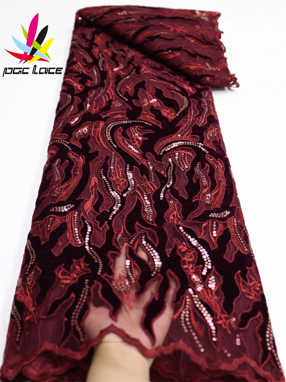 Рисунок 6 - Африканская бархатная кружевная ткань PGC 2023