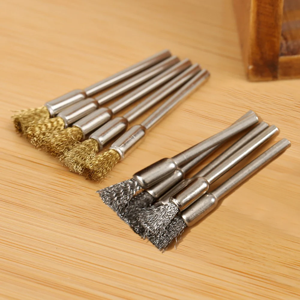 Brushes Stainless Steel/copper Wire Wheel Brush 3.17mm Shank Mandrel For Dremel Rotary Tools Abrasive Tool