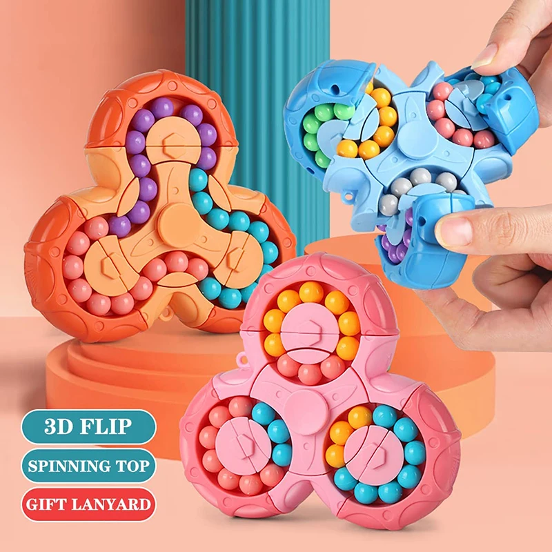 

Rotating Magical Bean Cube Fingertip Toy Children Puzzle Creative Interactive Game Fidget Spinners Stress Relief Toys Kids Toys