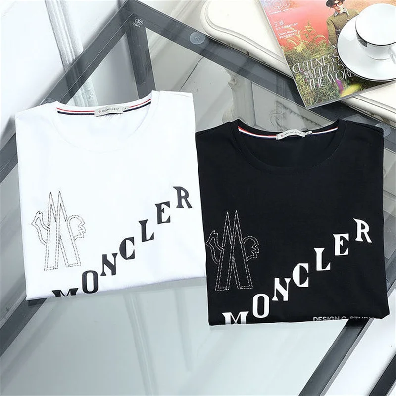 MONCLER летняя футболка с буквенным логотипом INS Ретро Повседневная Модная