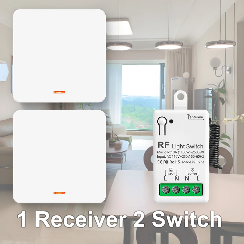 Беспроводной интеллектуальный выключатель Tedeligo 433МГц 1/2/3 Gang