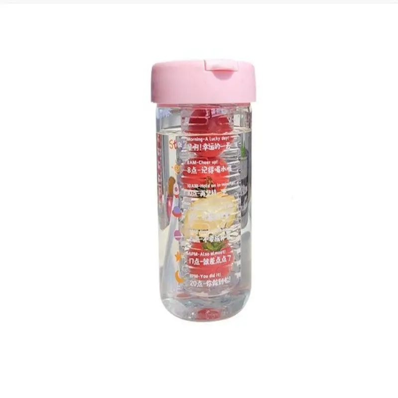 

550 ML Fruit Infuser Water Bottle for Girls With Straw Summer Lemon Juice Glass Cup Shaker Sports Tea Water Separation Bottles