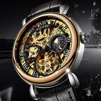 ailang classic design moon phase men steampunk automatic mechanical watches skeleton vintage tourbillo man watch new