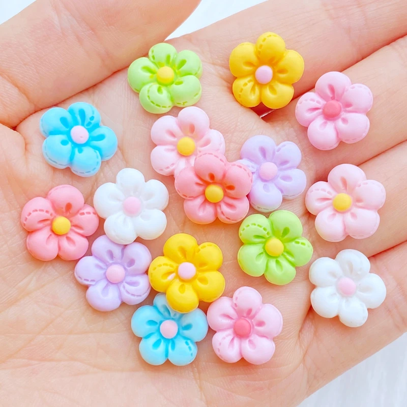 

30Pcs New Mixed Cartoon Mini Flower Flat Back Resin Cabochons Scrapbooking DIY Jewelry Craft Decoration Accessorie