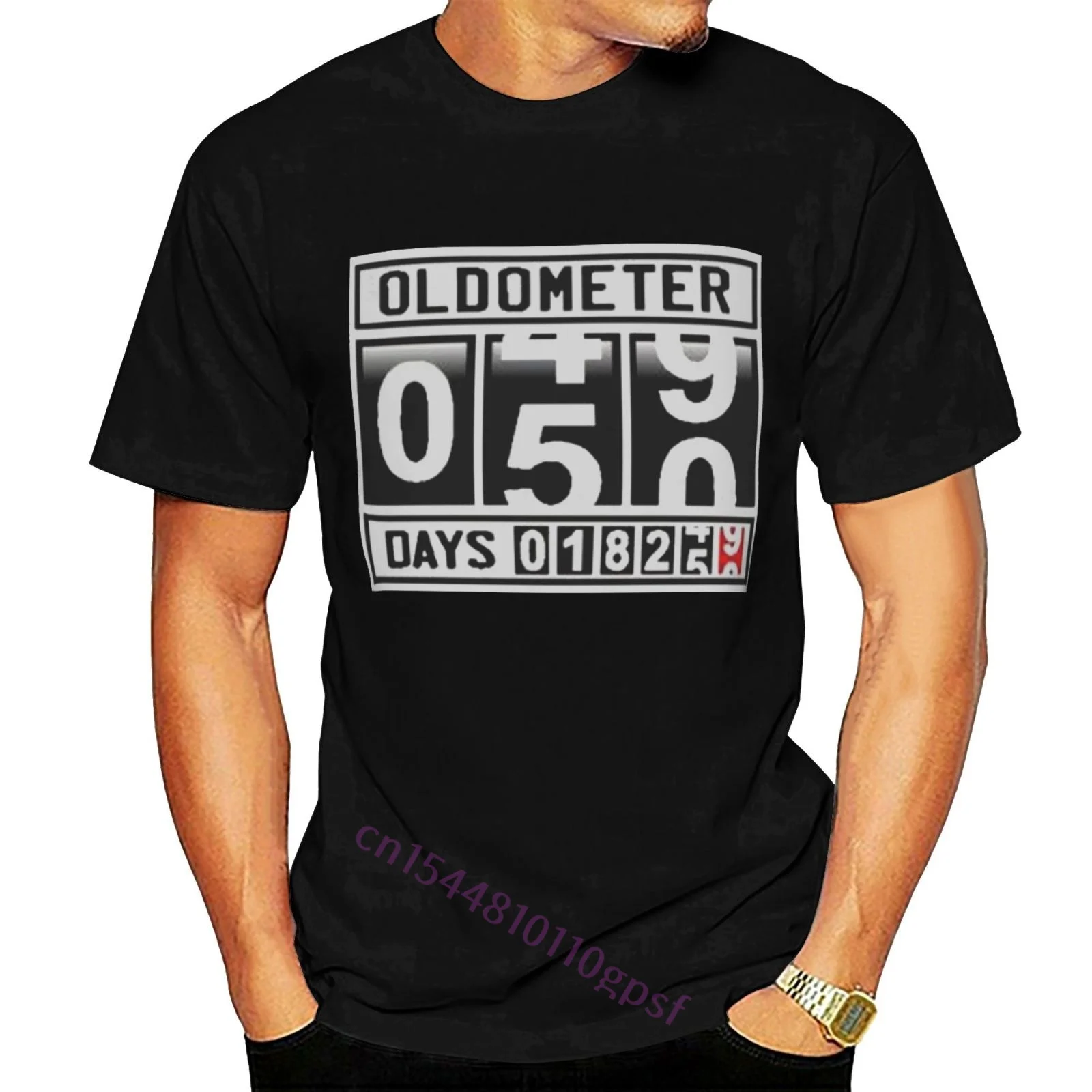

Oldometer 50 Years 50Th Birthday Fifty Years 18250 Days T-shirt Brand Cotton Men Clothing Male Slim Fit T Shirt