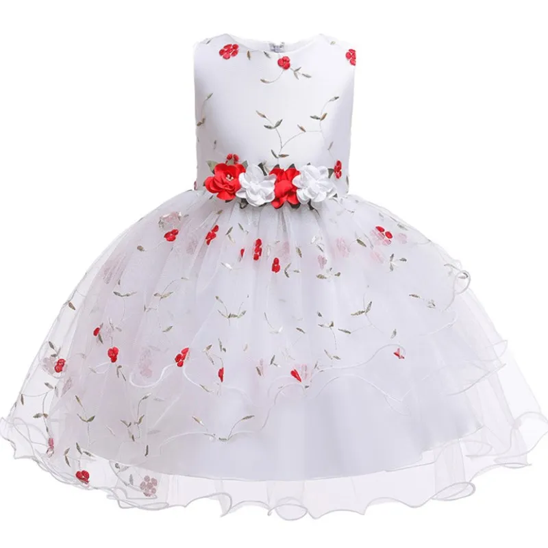 

Кружевное Тюлевое платье для девочек, пышное платье для девочек с цветами на свадьбу, платье для девочек с цветочным принтом для вечеринки, ...