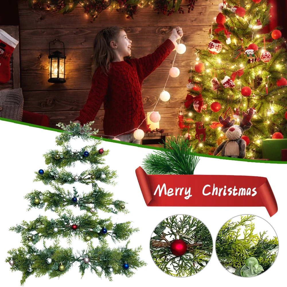 

Рождественская елка, орнамент, Реалистичная искусственная сосна, венок, гирлянда, поделки «сделай сам», товары для вечеринки, Рождественская имитация растений