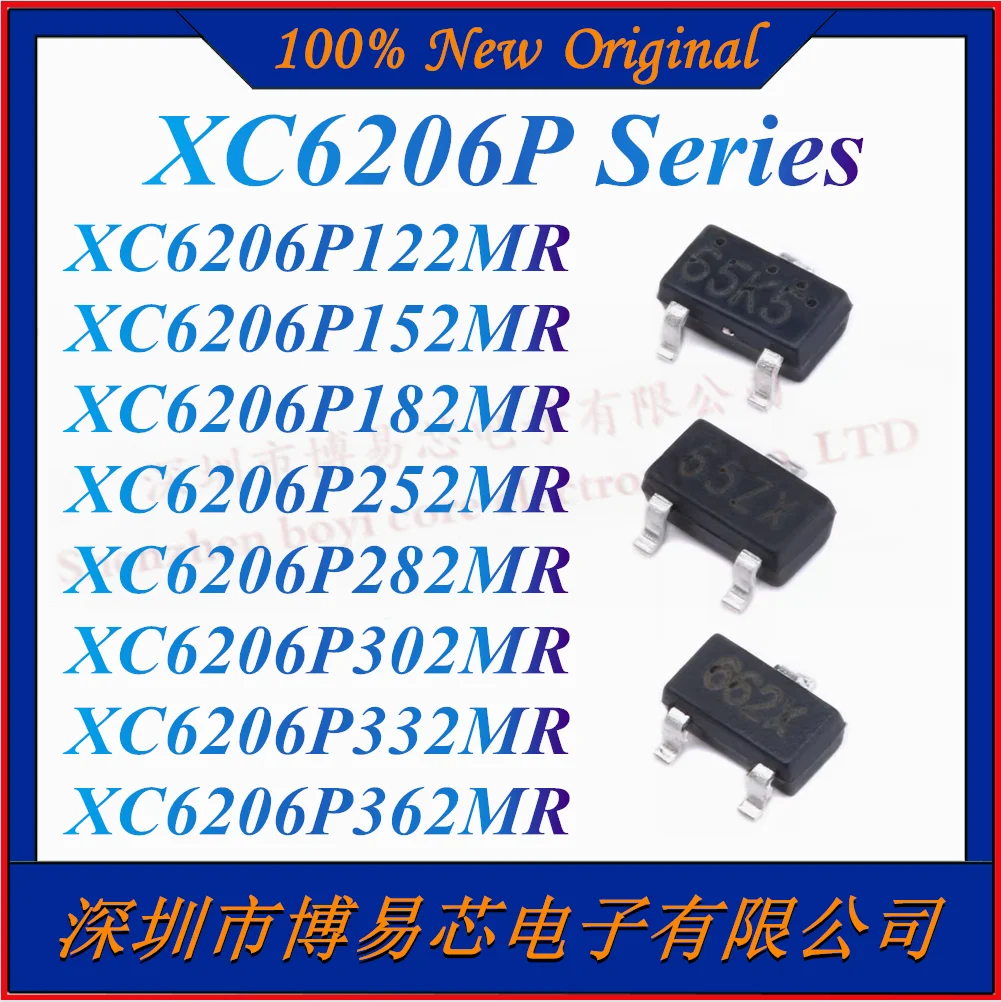 Линейный чип регулятора XC6206P122MR XC6206P182MR XC6206P252MR XC6206P282MR XC6206P302MR XC6206P332MR XC6206P362MR