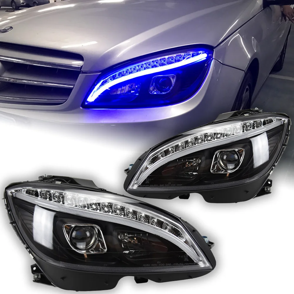 AKD автостайлинг фара для Benz W204 фары 2007-2010 C300 C260 C200 светодиодный ная DRL Hid
