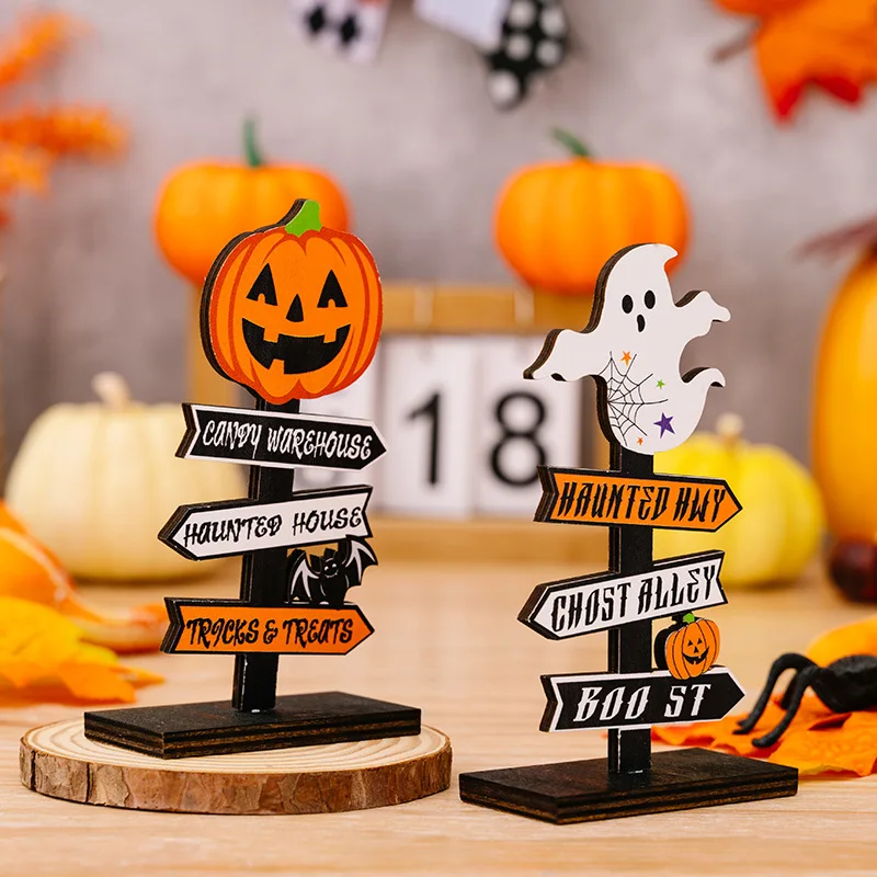 

Spooky Halloween Pumpkin Wooden Decoration for New Ghost Festival - Get Ready to Haunt with Ghost Table and Decorative Products