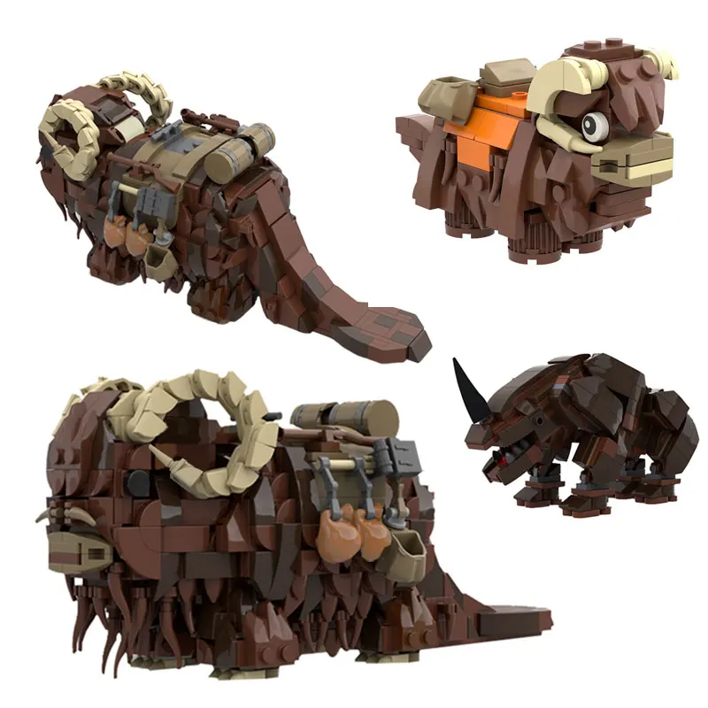 

Moc Star Movie Animal Figures Bantha Building Blocks Tatooine Beast Sitable Mudhorn Rhinoceros Bricks Assembled Toys Kid Gifts