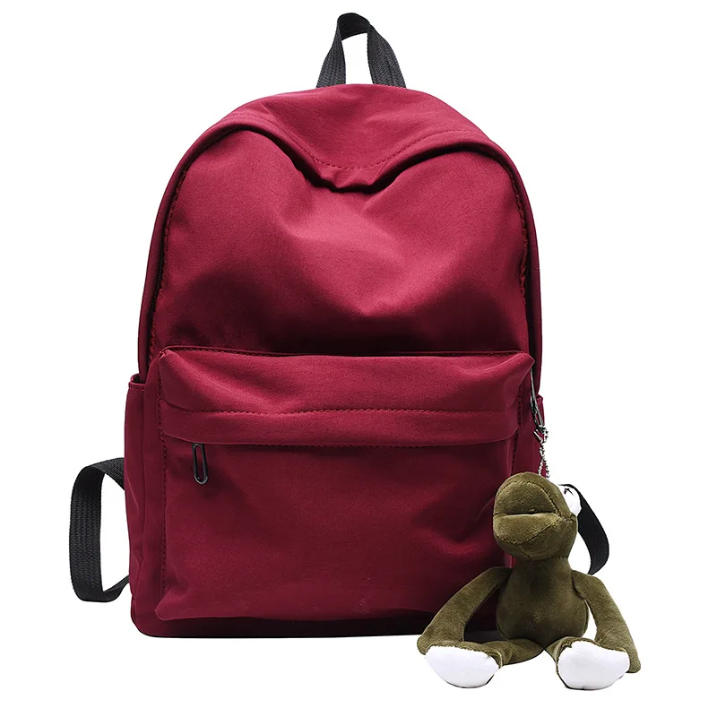 

Водонепроницаемый холщовый женский рюкзак, однотонные рюкзаки, дорожная сумка для девочек-подростков, школьный ранец с куклой
